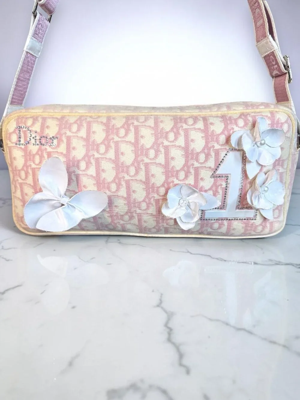 Christian Dior Vintage Y2K Girly No. 1 Trotter Monogram Flower Bag with COA